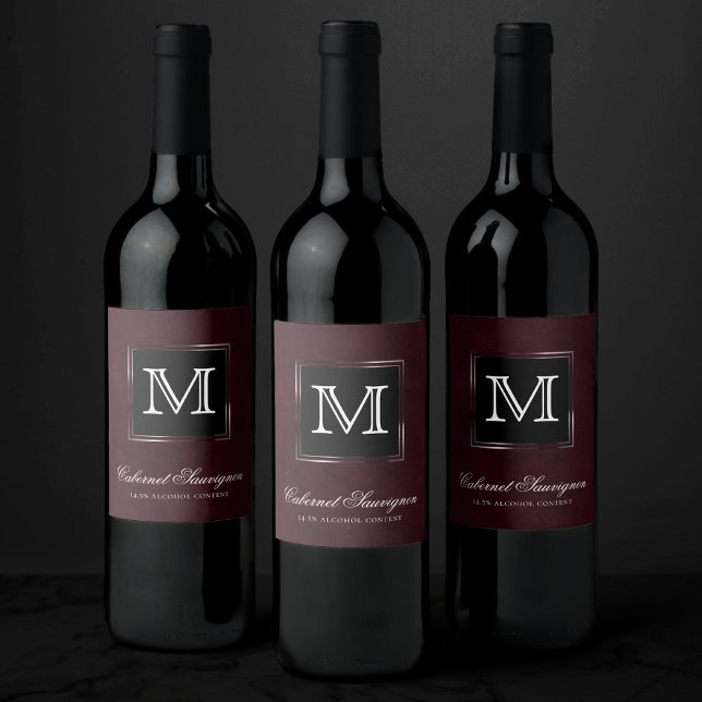 Velvet Wine Grunge | Maroon Bordeaux Merlot Custom Wine Label (Creator Uploaded)