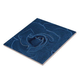 velvety blue rose ceramic tile