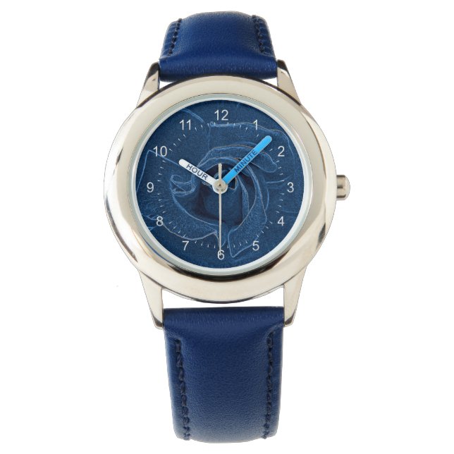velvety blue rose watch (Front)