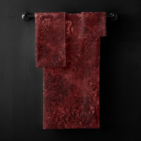 Velvety Henna Damask | Red Distressed Grunge