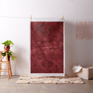 Velvety Henna Damask   Red Distressed Grunge Fabric