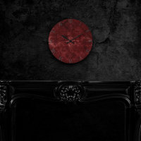 Velvety Henna Damask | Red Distressed Grunge