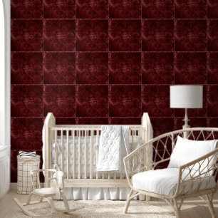 Velvety Henna Damask Red Distressed Grunge Wallpaper