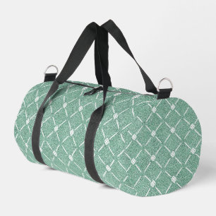 Velvety Lattice Pattern in Mint Green Duffle Bag