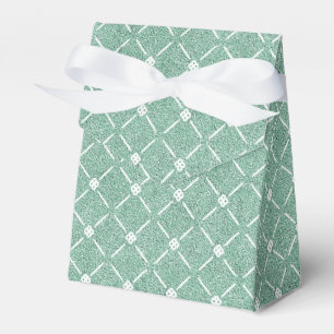 Velvety Lattice Pattern in Mint Green Favour Box