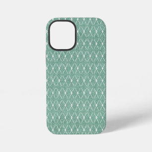 Velvety Lattice Pattern in Mint Green iPhone 12 Mini Case
