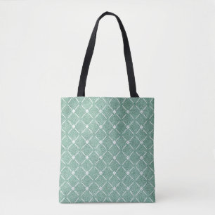 Velvety Lattice Pattern in Mint Green Tote Bag