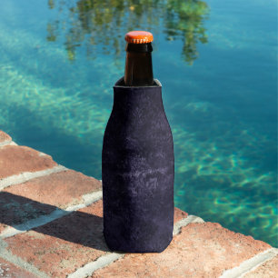 Velvety Midnight Damask Indigo Purple Grunge Bottle Cooler