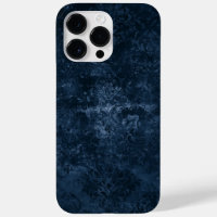 Velvety Navy Damask | Dark Blue Grunge Baroque