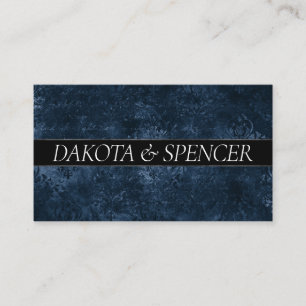 Velvety Navy Damask Dark Blue Grunge Baroque Enclosure Card