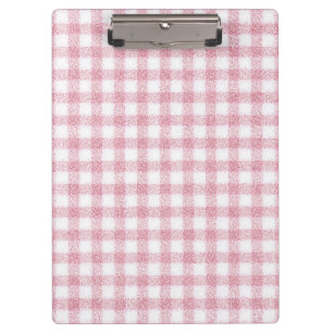 Velvety Pink and White Gingham Charm Clipboard