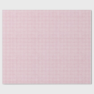 Velvety Pink and White Tiny Gingham Charm Wrapping Paper