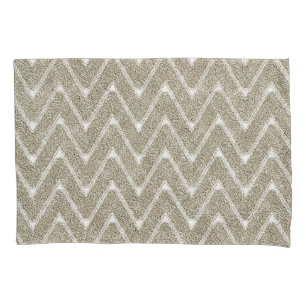 Velvety Sand Brown Chevron Pattern Pillowcase