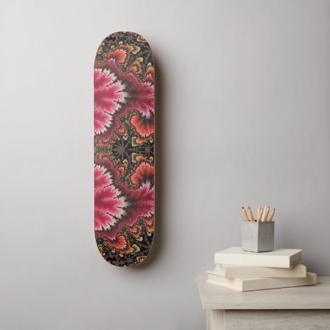 Velvety Soft Pink Floral Look Fractal Abstract Skateboard (Wall Art)