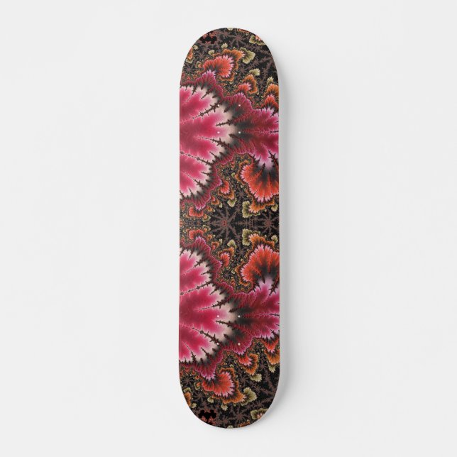 Velvety Soft Pink Floral Look Fractal Abstract Skateboard (Front)