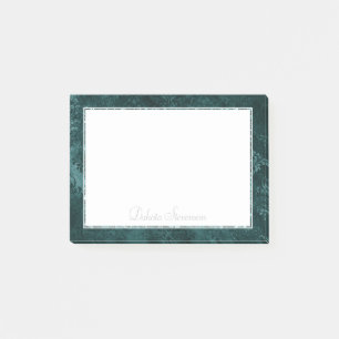 Velvety Teal Damask Dark Green Grunge Baroque Post-it Notes