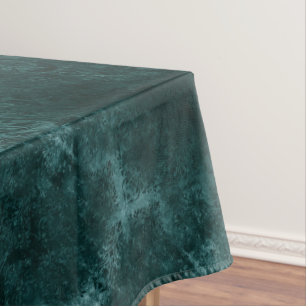 Velvety Teal Damask   Dark Green Grunge Baroque Tablecloth