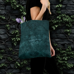 Velvety Teal Damask   Dark Green Grunge Baroque Tote Bag