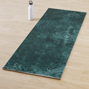 Velvety Teal Damask Dark Green Grunge Baroque Yoga Mat