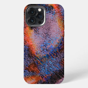 Velvety texture smeared with red to blue oil paint iPhone 13 pro max case