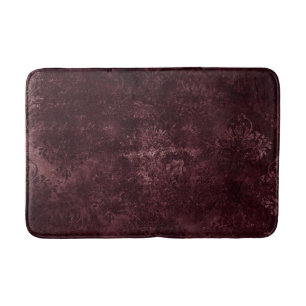 Velvety Wine Damask Bordeaux Sangria Grunge Glam Bath Mat
