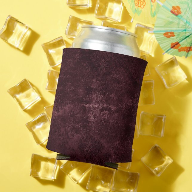 Velvety Wine Damask | Bordeaux Sangria Grunge Glam Can Cooler (In Situ Summer)