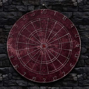 Velvety Wine Damask   Bordeaux Sangria Grunge Glam Dartboard