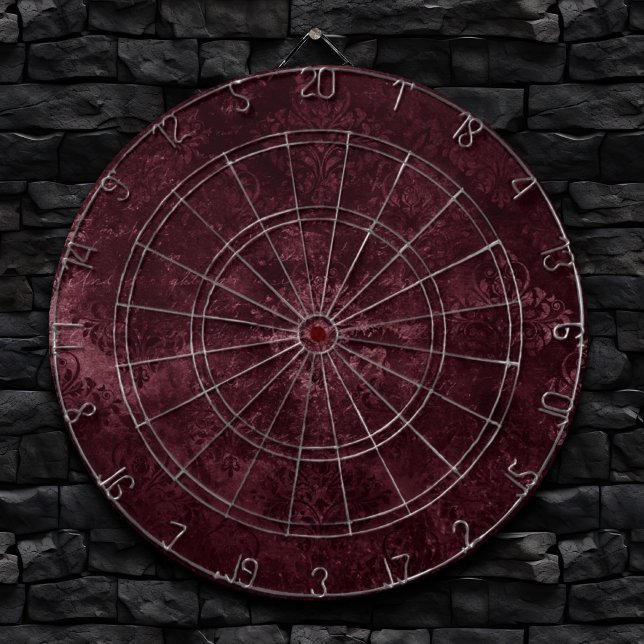 Velvety Wine Damask | Bordeaux Sangria Grunge Glam Dartboard (Creator Uploaded)