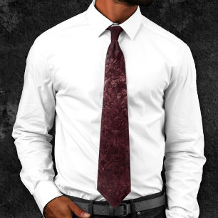 Velvety Wine Damask   Bordeaux Sangria Grunge Glam Tie
