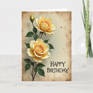 Velvety Yellow Birthday Card