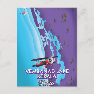 Vembanad Lake ,India travel poster Postcard