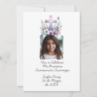 Ven A Celebrar Mi Primera Comunión con Foto Flores