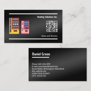 Vending Black Custom QR Business Card