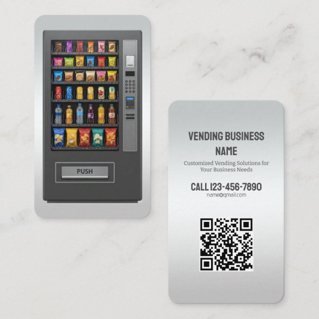 Vending Custom QR Business Card (Front/Back)