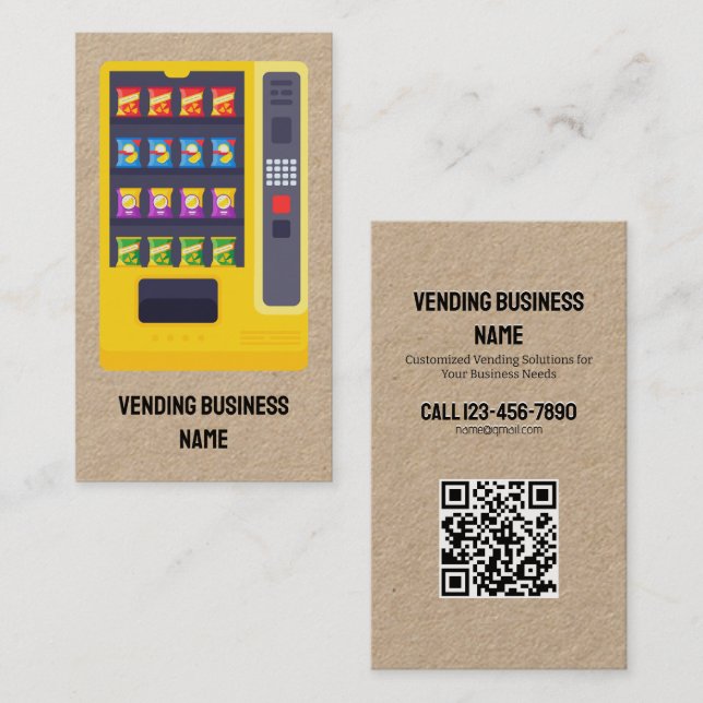 Vending Machine Custom QR Kraft Business Card (Front/Back)