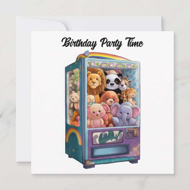 vending machine full of teddy bears invitation (Front)