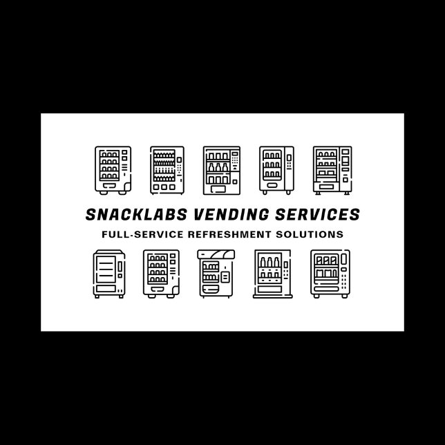Vending Machines Refreshment Solutions Line Art Business Card (Line art vending machines business card)