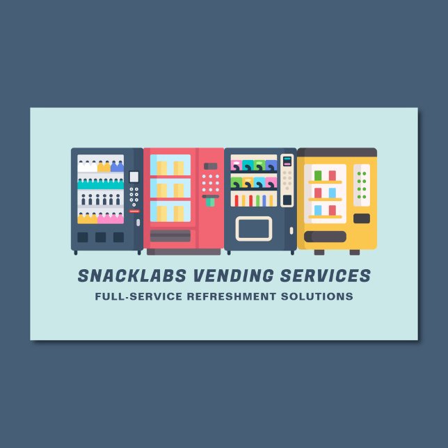 Vending Machines Refreshment Solutions Modern Business Card (Stylish vending machine business card)