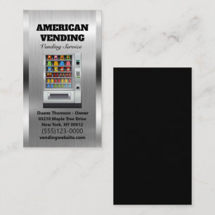Vending Service Food Snack Vendor Metal Design Business Card