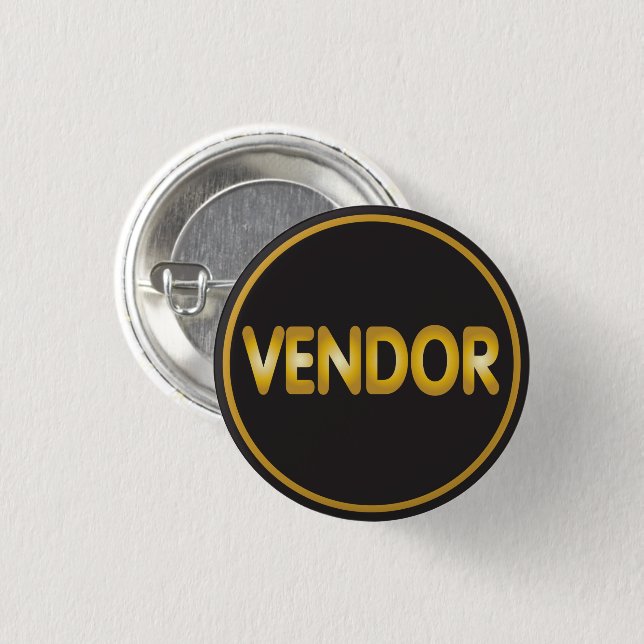 Vendor button gold on black (Front & Back)