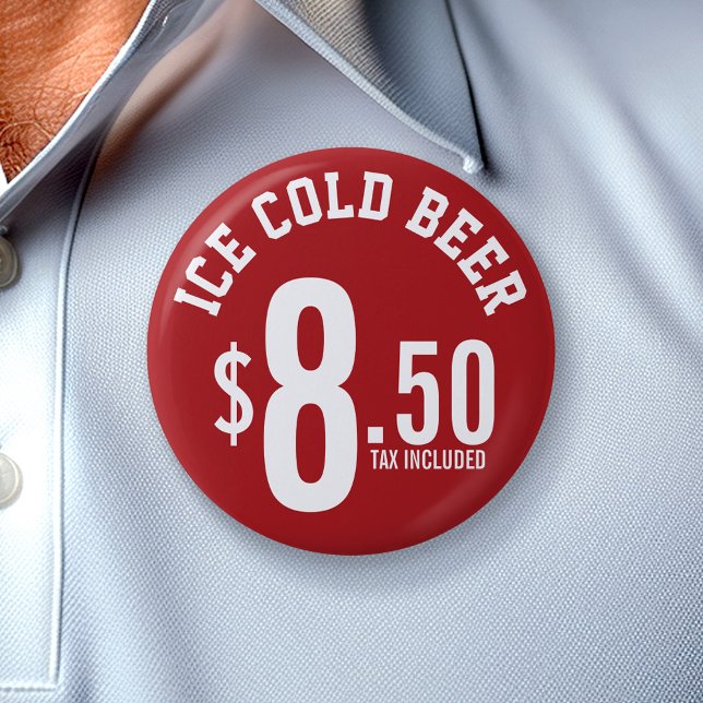 Vendor Concession Supplies - Ice Cold Beer Seller 7.5 Cm Round Badge (Custom Vendor Concession Button - Add the Item and Price you are selling)
