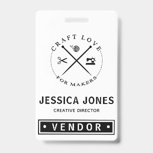 Vendor Show / Craft Fair NameTag ID Badge