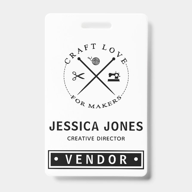 Vendor Show / Craft Fair NameTag ID Badge (Front)