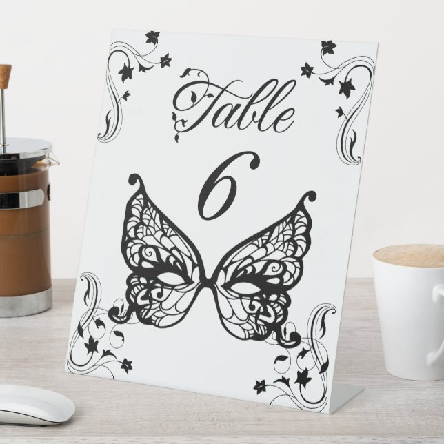 Venetia Carnivale Masque Victorian Ornate Flourish Pedestal Sign (In SItu)