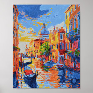Venetian Canal at Sunset Poster