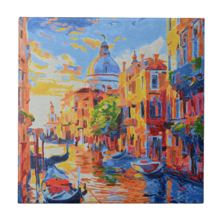 Venetian Canal at Sunset tile 