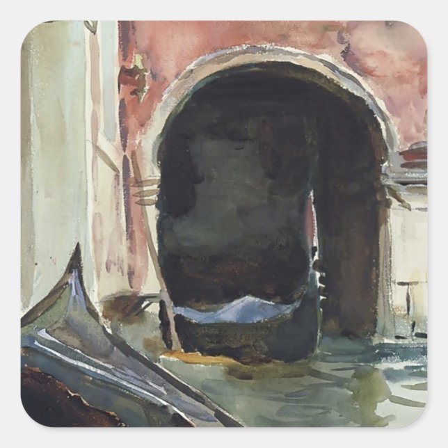Venetian Canal  by John Singer Sargent Square Sticker (Front)