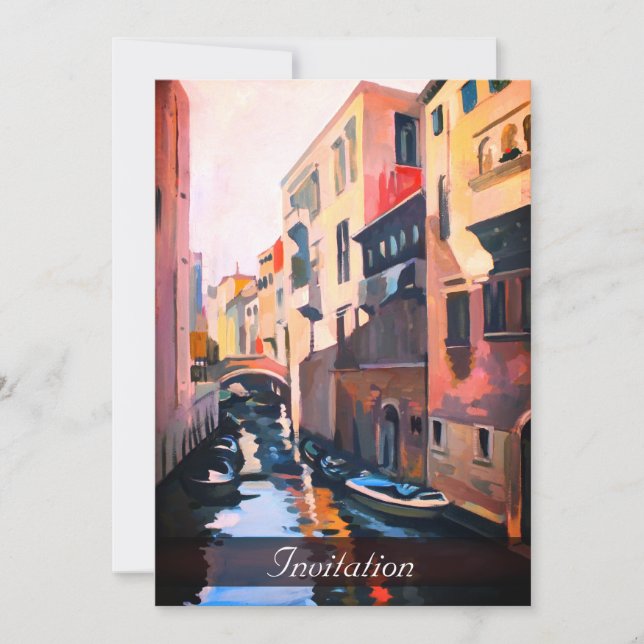 Venetian Canal Invitation (Front)
