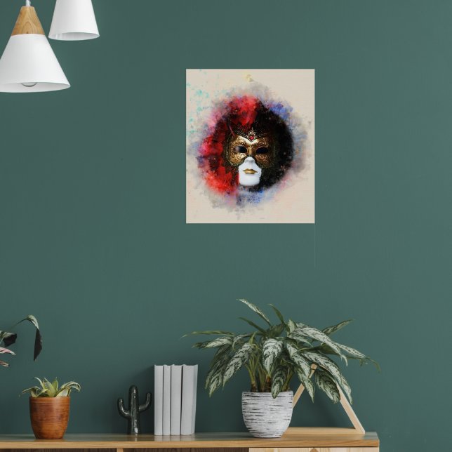 Venetian Carnival Mask Poster – Luxury Gold  (Living Room 1)