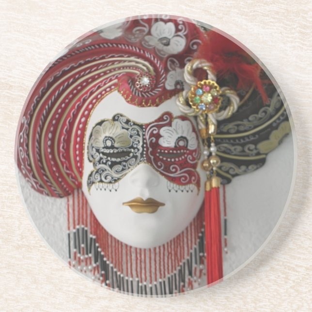 Venetian Ceramic Mask Coaster (Front)